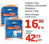 Oferta de Pamplona - Linguiça Tipo Calabresa Defumada por R$42,25 em Tenda Atacado