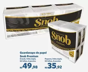 Oferta de Snob - Guardanapo De Papel Premium por R$49,98 em Sam's Club