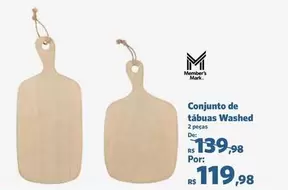 Oferta de Conjunto De Tábuas Washed por R$119,98 em Sam's Club