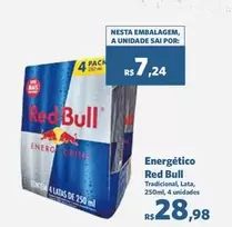 Oferta de Red Bull - Energético por R$28,98 em Sam's Club