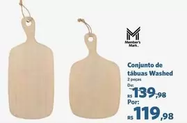 Oferta de Conjunto De Tábuas Washed por R$119,98 em Sam's Club