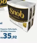 Oferta de Snob - Pequeno, Folha Dupla, 50 Folhas, 8 Pacotes por R$35,92 em Sam's Club