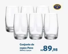 Oferta de De   - Conjunto De Copos Pavo por R$89,98 em Sam's Club