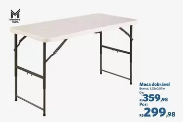 Oferta de Mesa Dobrável por R$299,98 em Sam's Club