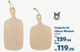 Oferta de Conjunto De Tábuas Washed por R$119,98 em Sam's Club