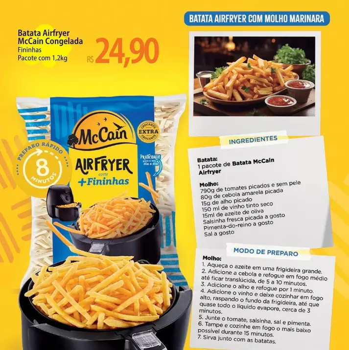 Oferta de Molho - Batata Airfryer Congelada por R$24,9 em Atacadão