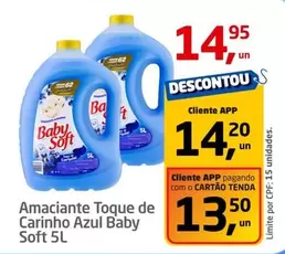 Oferta de Baby Soft - Amaciante Toque De Carinho por R$14,95 em Tenda Atacado