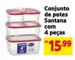 Oferta de De   - Conjunto De Potes por R$15,99 em Mercado Extra