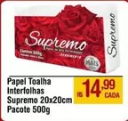 Oferta de Supremo - Papel Toalha Interfolhas por R$14,99 em Max Atacadista