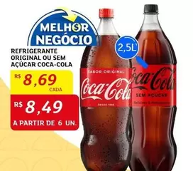 Oferta de Coca-Cola - Refrigerante Original Ou Sem Açúcar por R$8,69 em Assaí Atacadista