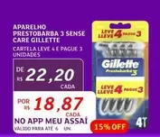 Oferta de Gillette - Aparelho Prestobarba 3 Sense Care por R$22,2 em Assaí Atacadista