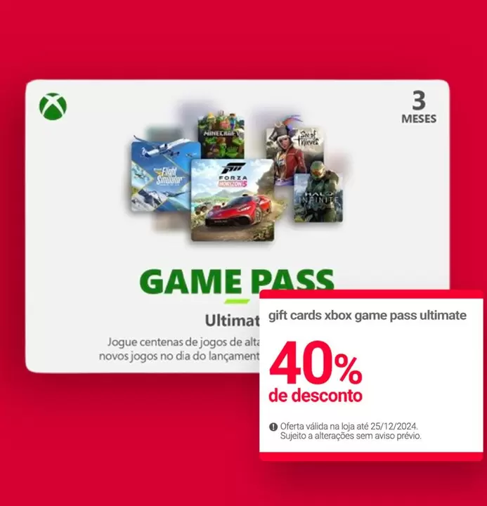 Oferta de Xbox - Ultimat Gift Cards  Game Pass Ultimate em Lojas Americanas