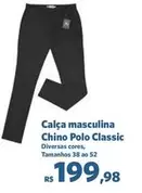 Oferta de Polo - Calça Masculina Chino Polo Classic por R$199,98 em Sam's Club