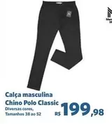 Oferta de Polo - Calça Masculina Chino Polo Classic por R$199,98 em Sam's Club