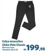 Oferta de Polo - Calça Masculina Chino Polo Classic por R$199,98 em Sam's Club