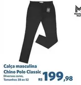 Oferta de Polo - Calça Masculina Chino Polo Classic por R$199,98 em Sam's Club