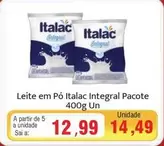 Oferta de Italac - Leite Em Pó Integral Pacote por R$12,99 em Spani Atacadista