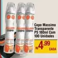 Oferta de Massimo - Copo Transparente Ps 180ml Com 100 Unidades por R$4,99 em Max Atacadista