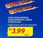 Oferta de Total plast - Copo Descartável Trasparente por R$3,99 em Assaí Atacadista