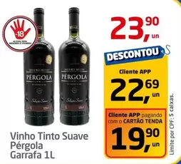 Oferta de Pérgola - Vinho Tinto Suave Garrafa por R$23,9 em Tenda Atacado