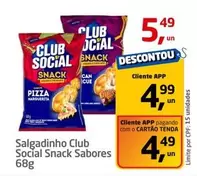 Oferta de Sabores - Salgadinho Club Social Snack Sabores por R$5,49 em Tenda Atacado