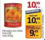 Oferta de GB - Pêssegos Em Calda Extra por R$10,99 em Tenda Atacado