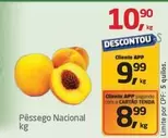 Oferta de Pêssego Nacional por R$10,9 em Tenda Atacado