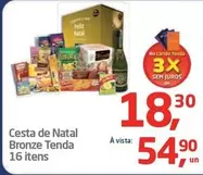 Oferta de Feliz - Cesta De Natal Bronze Tenda 16 Itens por R$18,3 em Tenda Atacado