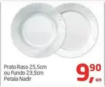 Oferta de Nadir - Prato Raso 25,5cm Ou Fundo 23,5cm por R$9,9 em Tenda Atacado