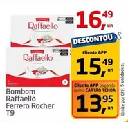 Oferta de Ferrero Rocher - Bombom Raffaello T9 por R$16,49 em Tenda Atacado