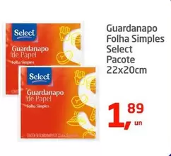 Oferta de Select - Guardanapo Folha Simples por R$1,89 em Tenda Atacado