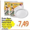 Oferta de Pacote - Prato Raso Descartável Festa Facil por R$7,49 em Atacadão