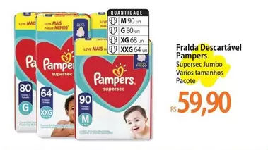 Oferta de Pampers - Fralda Descartável por R$59,9 em Atacadão