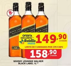 Oferta de Johnnie Walker - Whisky Black Label por R$149,9 em Roldão