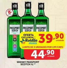 Oferta de Passport - Whisky por R$39,9 em Roldão