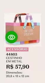 Oferta de O boticario - Cestino Em Metal por R$57,9 em O Boticário