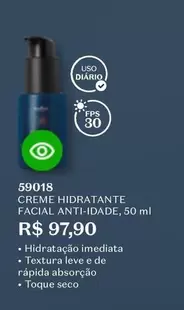 Oferta de Leve - Creme Hidratante Facial Anti-Idade por R$97,9 em O Boticário