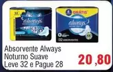 Oferta de Always - Absorvente Noturno Suave Leve 32 E Pague 28 por R$20,8 em Spani Atacadista