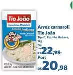 Oferta de Tio João - Arroz Carnaroli por R$20,98 em Sam's Club