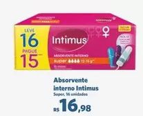 Oferta de Intimus - Absorvente Interno por R$16,98 em Sam's Club