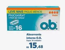 Oferta de Super - Absorvente Interno por R$15,48 em Sam's Club