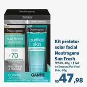 Oferta de Neutrogena Sun Fresh - Kit Protetor Solar Facial por R$47,98 em Sam's Club