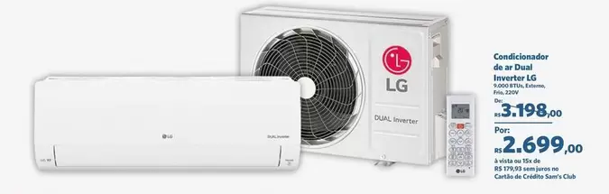 Oferta de LG - Condicionador De Aire Deluxe por R$2699 em Sam's Club