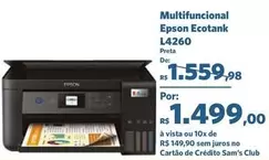 Oferta de Epson - Multifuncional Ecotank L4260 por R$1499 em Sam's Club