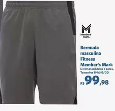 Oferta de Member's Mark - Bermuda Masculina Fitness por R$99,98 em Sam's Club