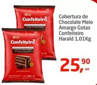 Oferta de Harald - Cobertura De Chocolate Meio Amargo Gotas Confeiteiro por R$25,9 em Tenda Atacado