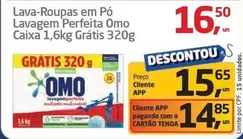 Oferta de Omo - Lava-Roupas Em Pó Lavagem Perfeita Caixa por R$16,5 em Tenda Atacado