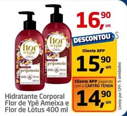 Oferta de Flor - Hidratante Corporal  De Ameixa E  De Lotus por R$16,9 em Tenda Atacado