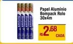 Oferta de Bompack - Papel Alumínio  Rolo por R$2,68 em Max Atacadista