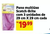 Oferta de Scotch Brite - Pano Multiuso Com 3 Unidades De 29 Cm X 29 Cm Cada por R$19,99 em Mercado Extra